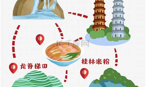 桂林旅游路线图手绘简单笔画_桂林旅游路线图手绘简单笔画图片